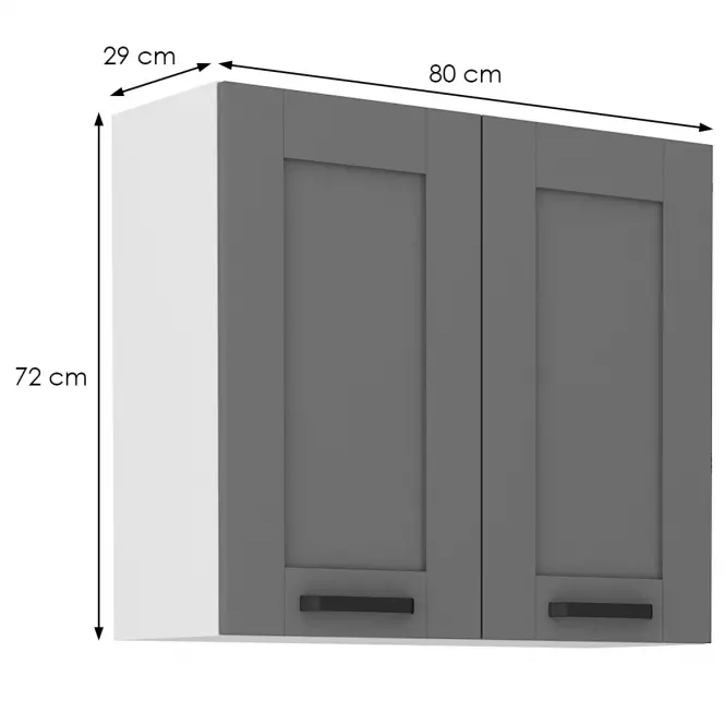 Konyhaszekrény Luna dustgrey/fehér 80G-72 2F