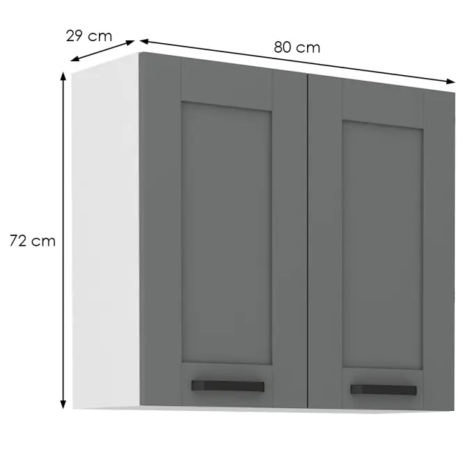 Konyhaszekrény Luna dustgrey/fehér 80G-72 2F,2