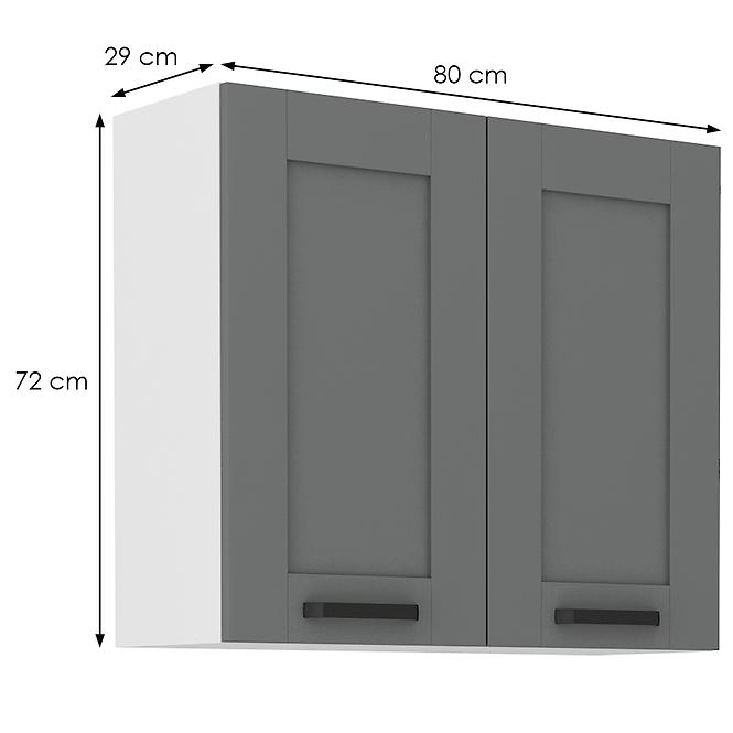 Konyhaszekrény Luna dustgrey/fehér 80G-72 2F,2