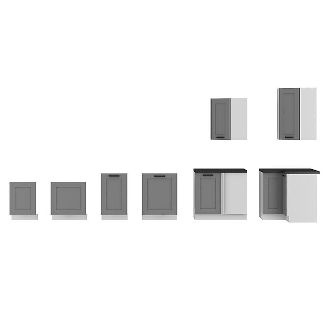 Konyhaszekrény Luna dustgrey/fehér 80G-72 2F