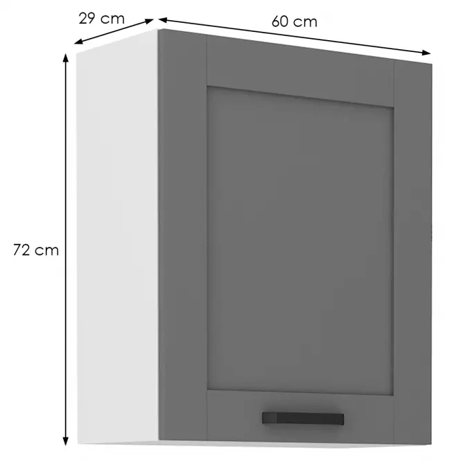 Konyhaszekrény Luna dustgrey/fehér 60G-72 1F