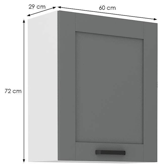 Konyhaszekrény Luna dustgrey/fehér 60G-72 1F