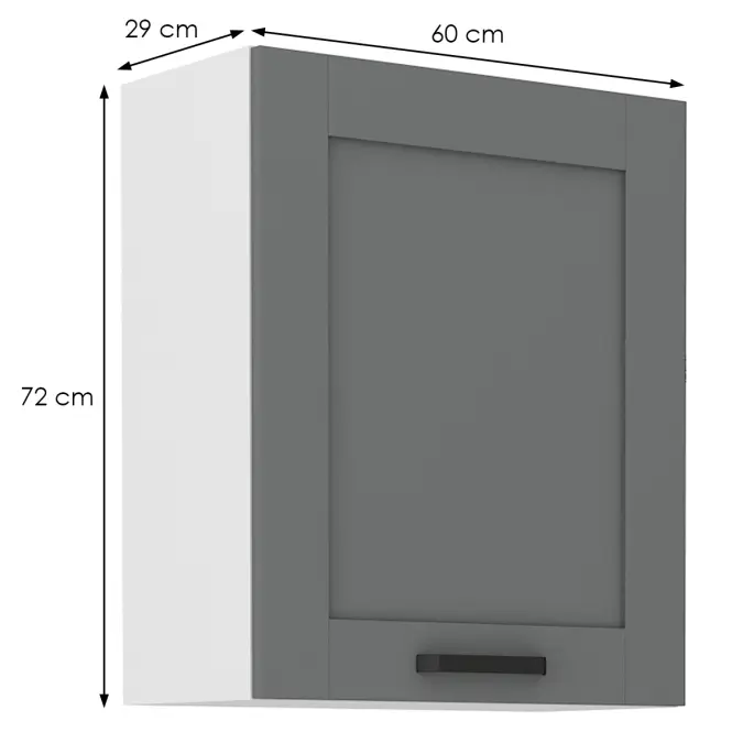 Konyhaszekrény Luna dustgrey/fehér 60G-72 1F,2