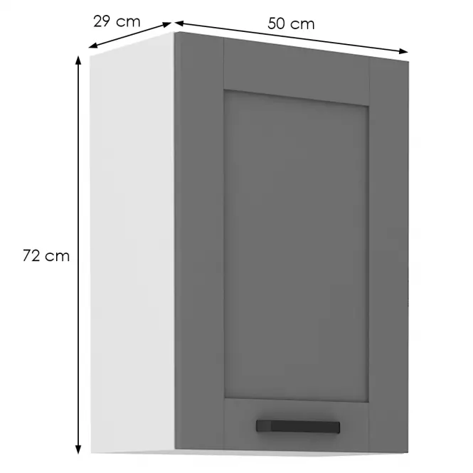 Konyhaszekrény Luna dustgrey/fehér 50G-72 1F