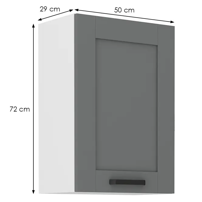 Konyhaszekrény Luna dustgrey/fehér 50G-72 1F,2