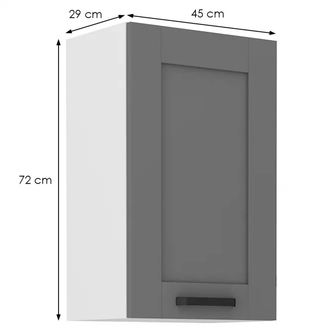 Konyhaszekrény Luna dustgrey/fehér 45G-72 1F