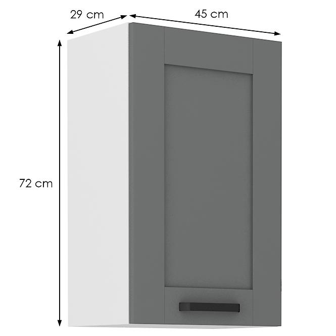 Konyhaszekrény Luna dustgrey/fehér 45G-72 1F