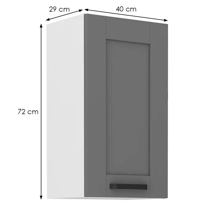 Konyhaszekrény Luna dustgrey/fehér 40G-72 1F