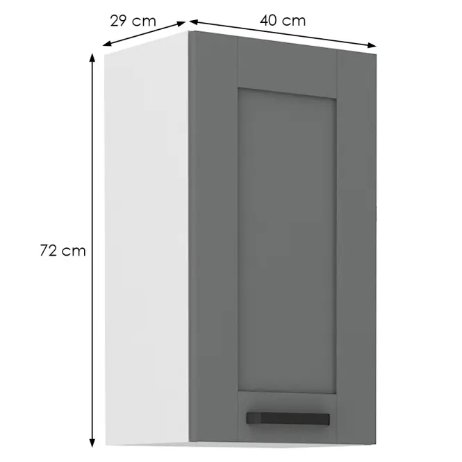 Konyhaszekrény Luna dustgrey/fehér 40G-72 1F,2