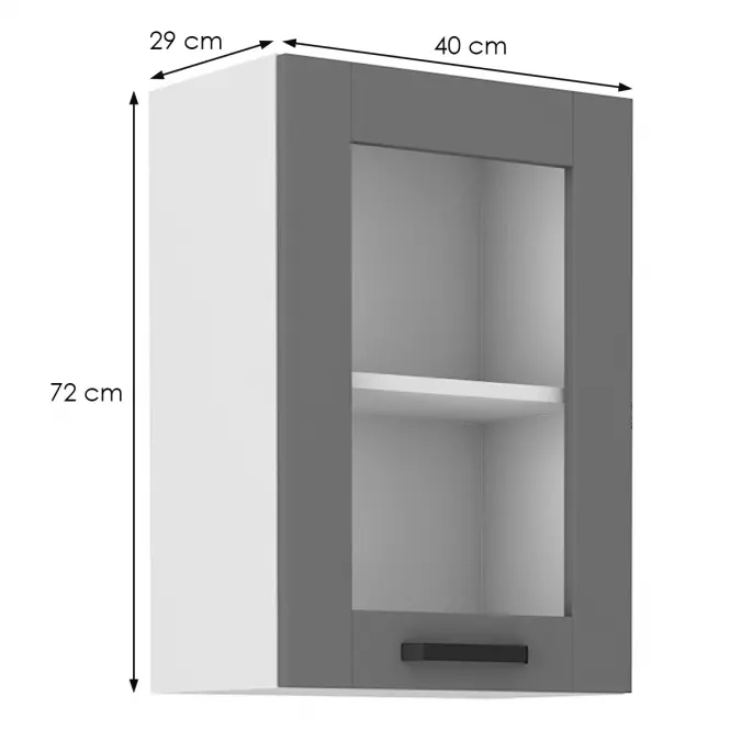 Konyhaszekrény Luna dustgrey/fehér 40GS-72 1F