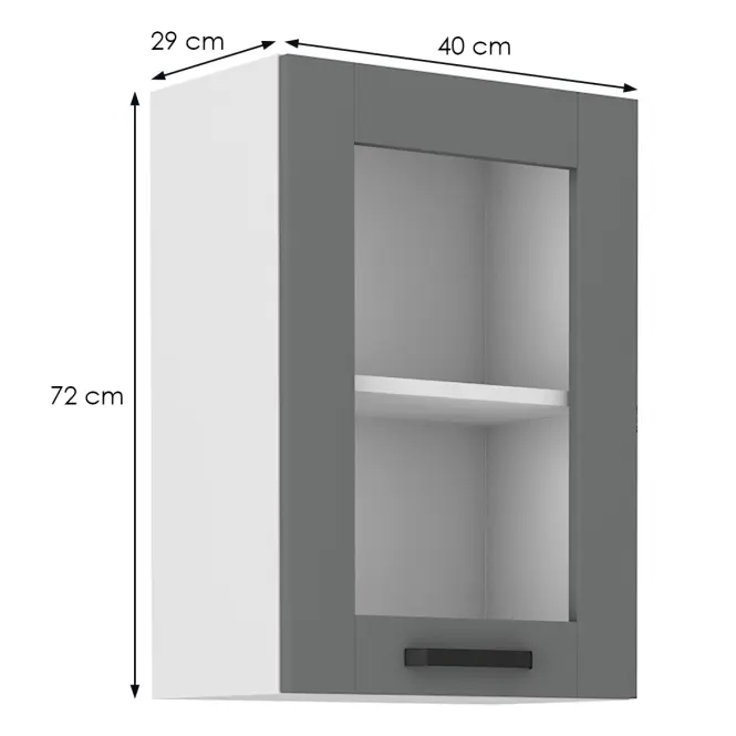 Konyhaszekrény Luna dustgrey/fehér 40GS-72 1F,2