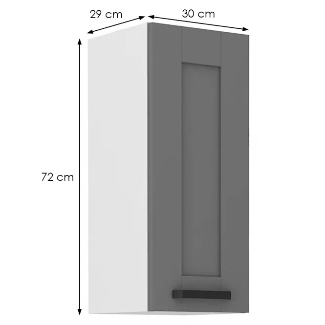 Konyhaszekrény Luna dustgrey/fehér 30G-72 1F