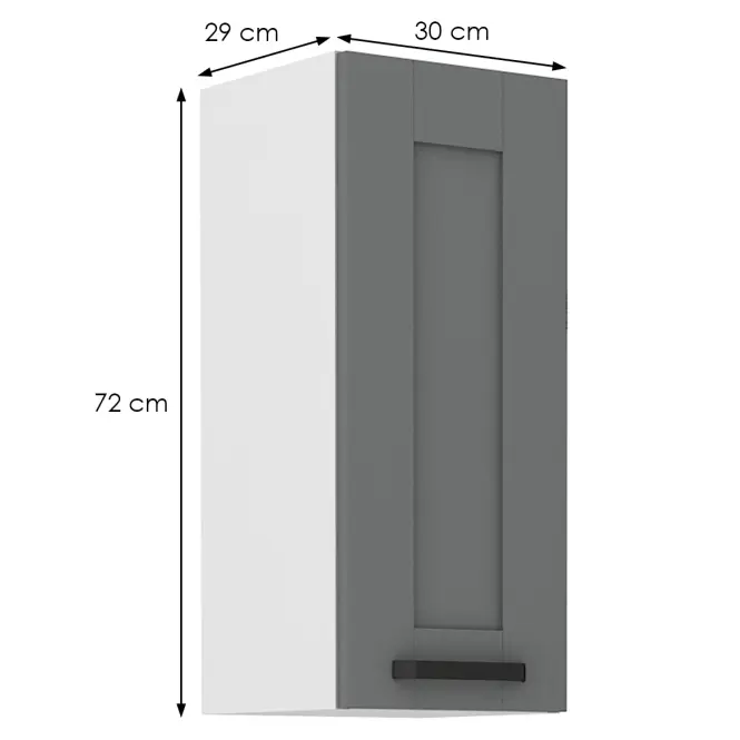 Konyhaszekrény Luna dustgrey/fehér 30G-72 1F,2