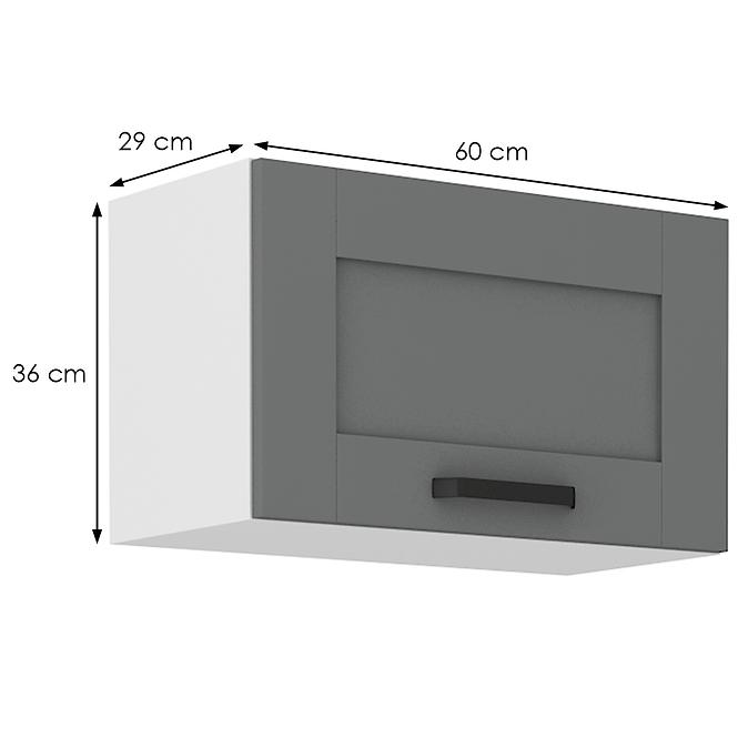 Konyhaszekrény Luna dustgrey/fehér 60GU-36 1F