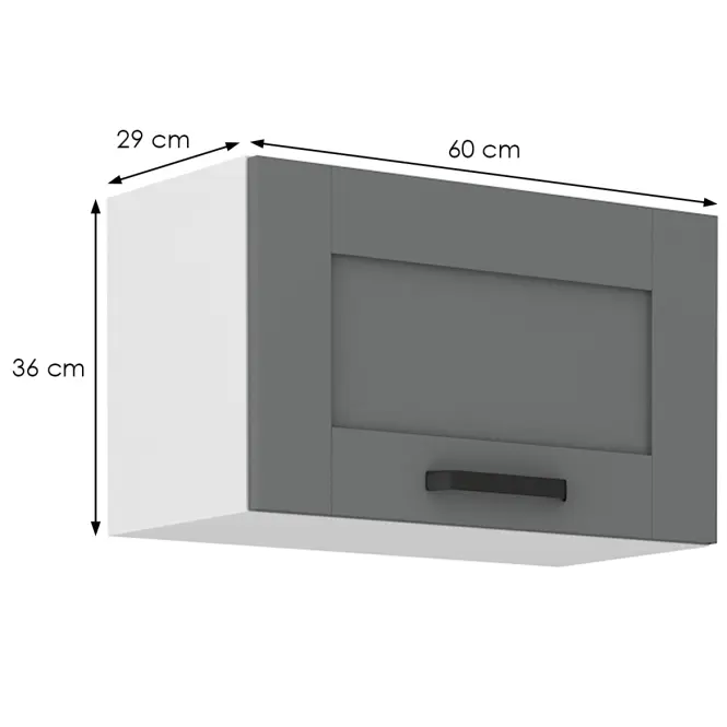 Konyhaszekrény Luna dustgrey/fehér 60GU-36 1F,2
