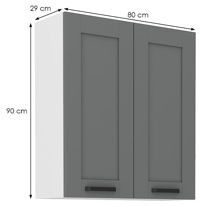 Konyhaszekrény Luna dustgrey/fehér 80G-90 2F