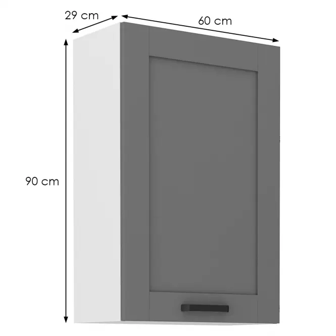Konyhaszekrény Luna dustgrey/fehér 60G-90 1F