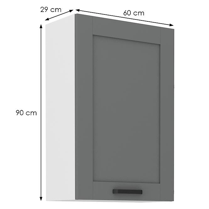 Konyhaszekrény Luna dustgrey/fehér 60G-90 1F