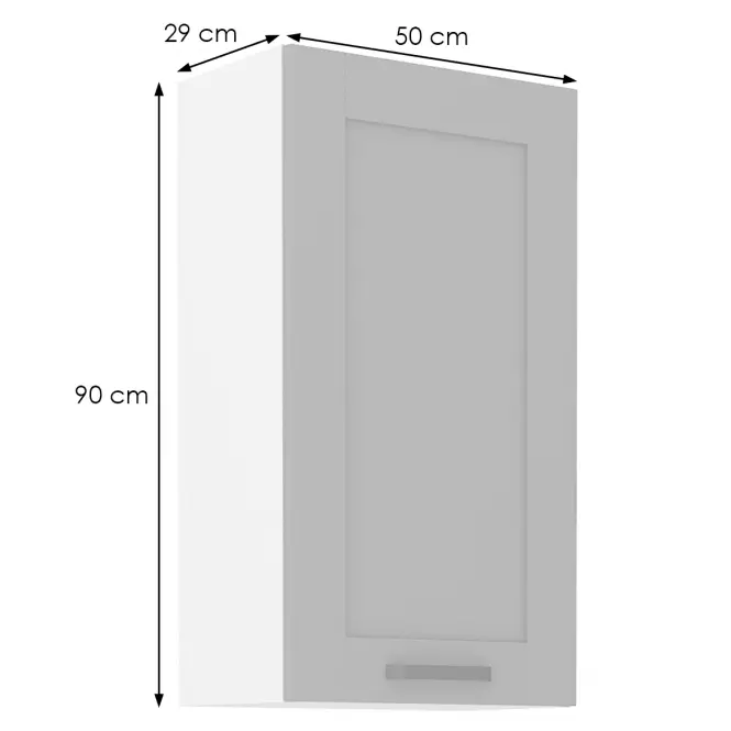 Konyhaszekrény Luna dustgrey/fehér 50G-90 1F
