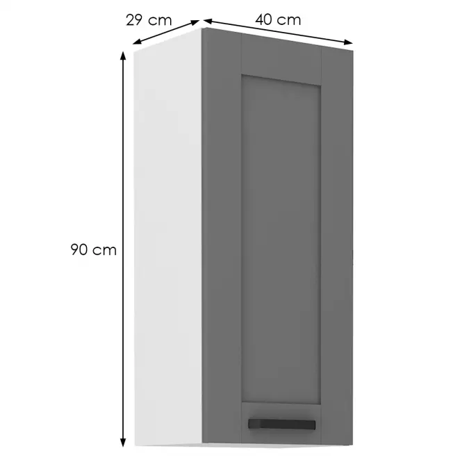 Konyhaszekrény Luna dustgrey/fehér 40G-90 1F