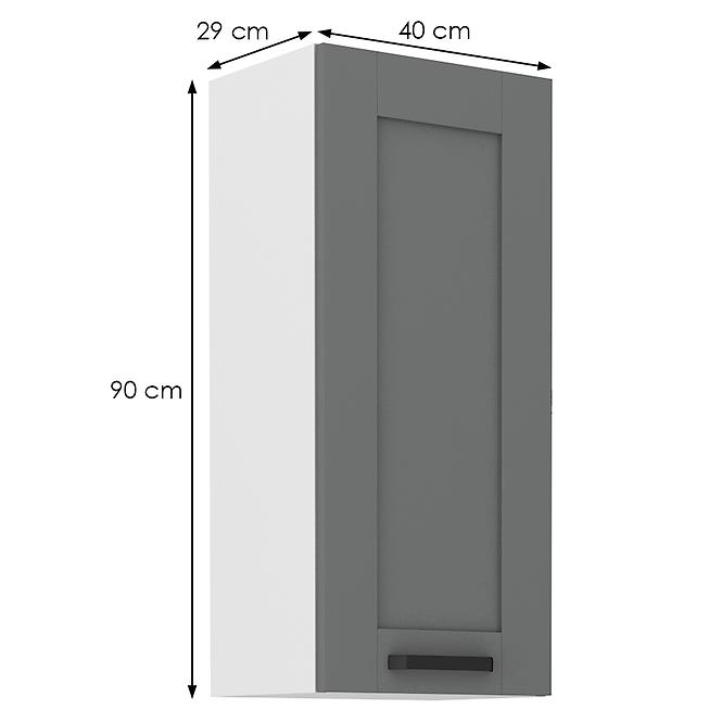 Konyhaszekrény Luna dustgrey/fehér 40G-90 1F