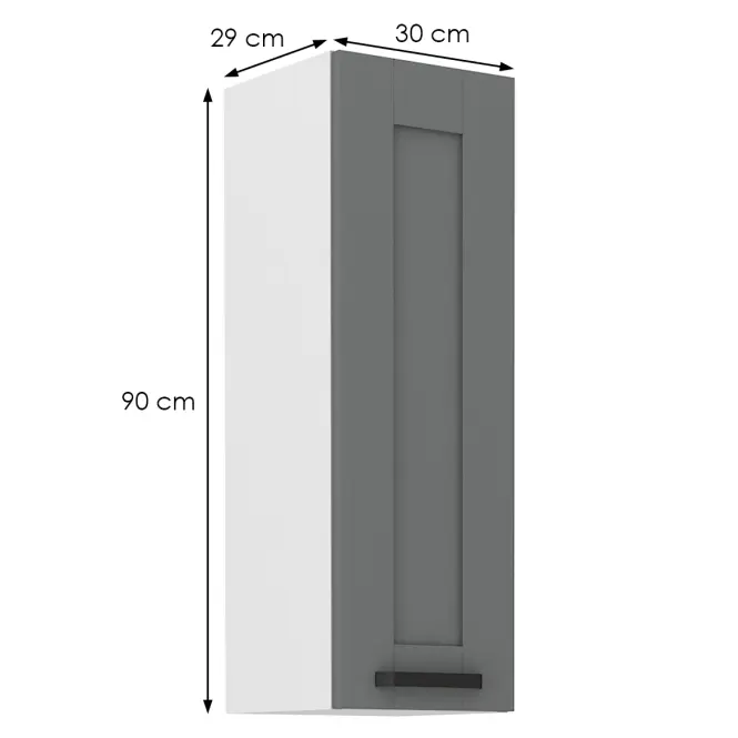 Konyhaszekrény Luna dustgrey/fehér 30G-90 1F,2