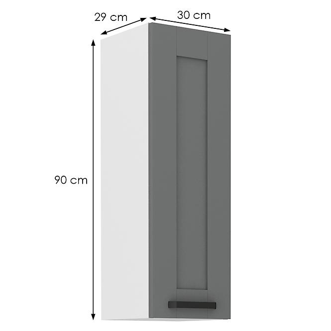 Konyhaszekrény Luna dustgrey/fehér 30G-90 1F,2