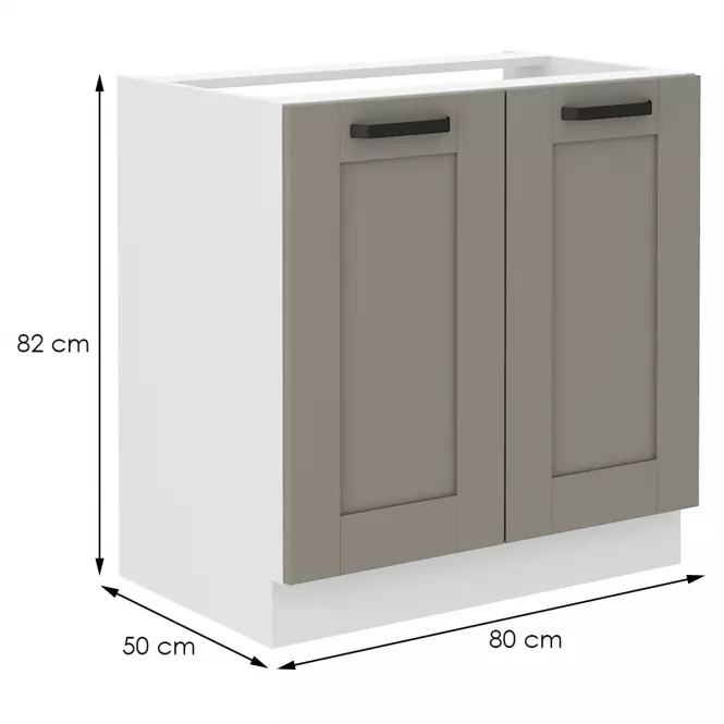 Konyhaszekrény Luna claygrey/fehér 80ZL 2F BB