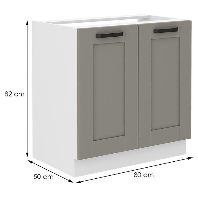 Konyhaszekrény Luna claygrey/fehér 80ZL 2F BB