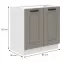 Konyhaszekrény Luna claygrey/fehér 80ZL 2F BB,2