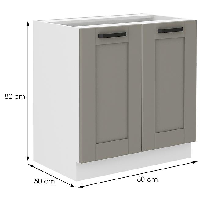 Konyhaszekrény Luna claygrey/fehér 80D 2F BB