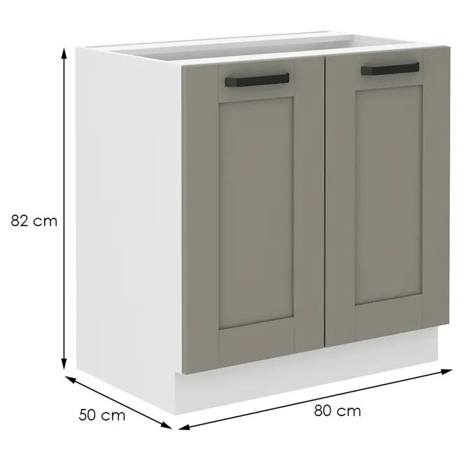 Konyhaszekrény Luna claygrey/fehér 80D 2F BB,2