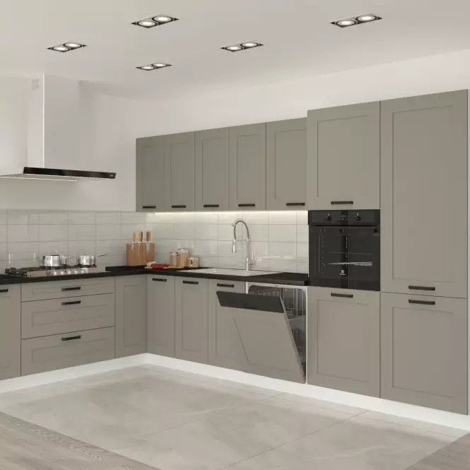 Konyhaszekrény Luna claygrey/fehér 80D 2F BB