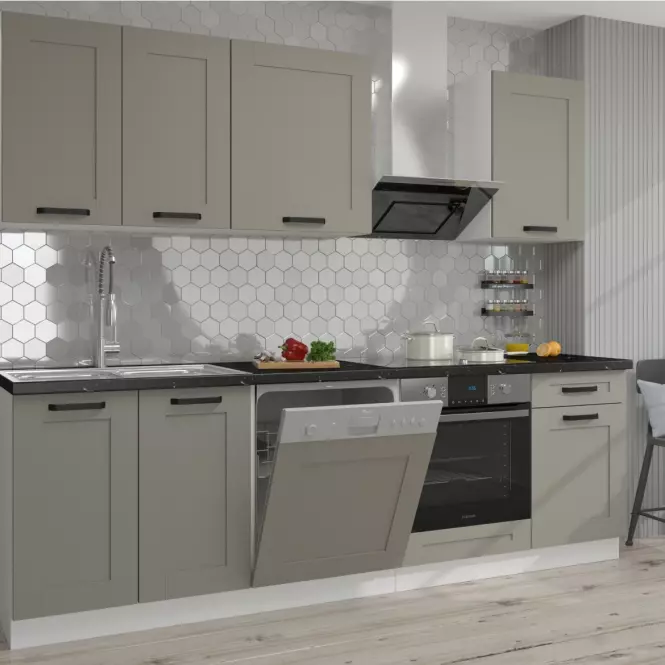 Konyhaszekrény Luna claygrey/fehér 80D 3S BB