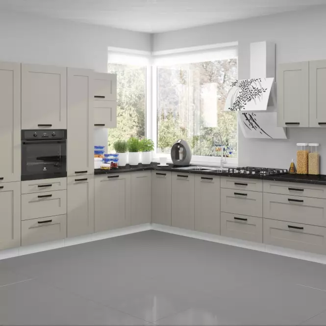 Konyhaszekrény Luna claygrey/fehér 80D 3S BB