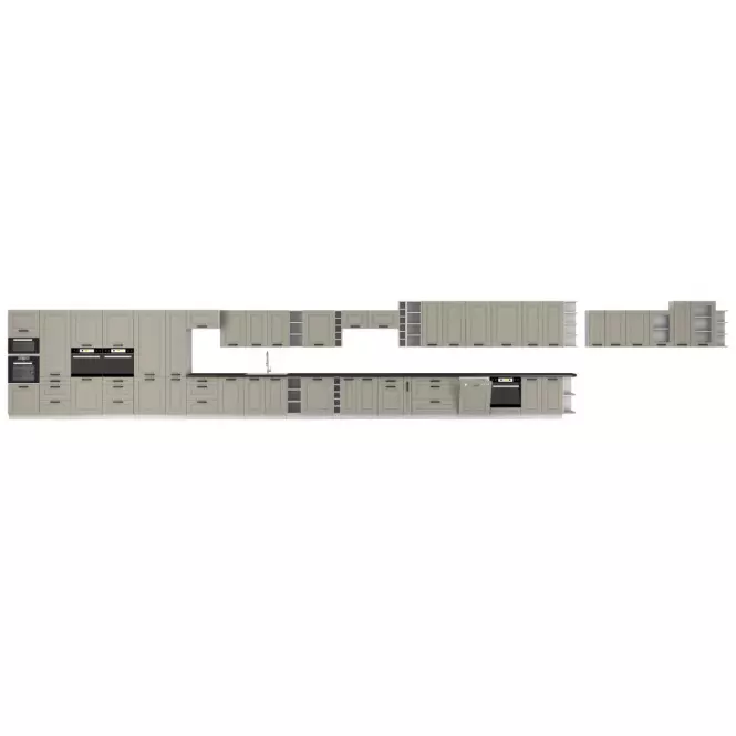 Konyhaszekrény Luna claygrey/fehér 80D 3S BB