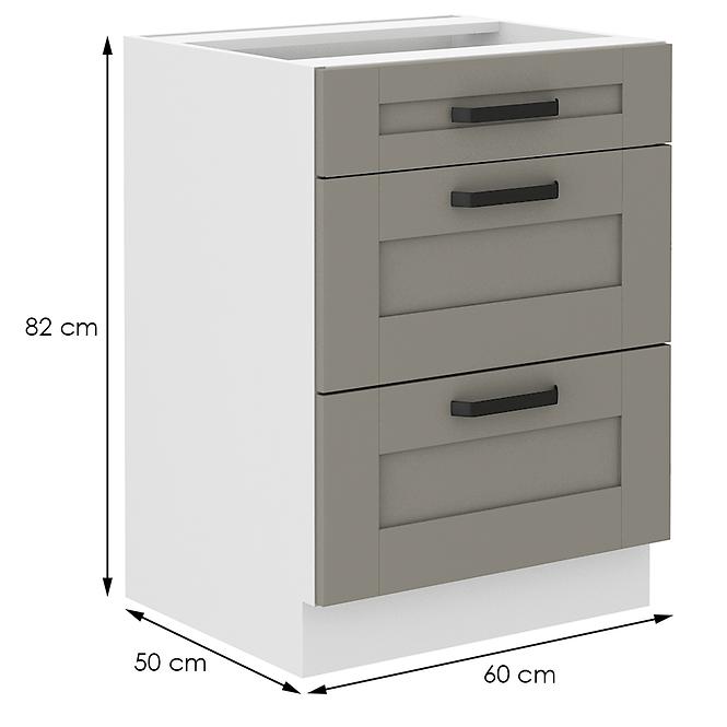 Konyhaszekrény Luna claygrey/fehér 60D 3S BB