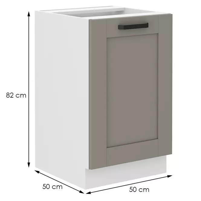 Konyhaszekrény Luna claygrey/fehér 50ZL 1F BB
