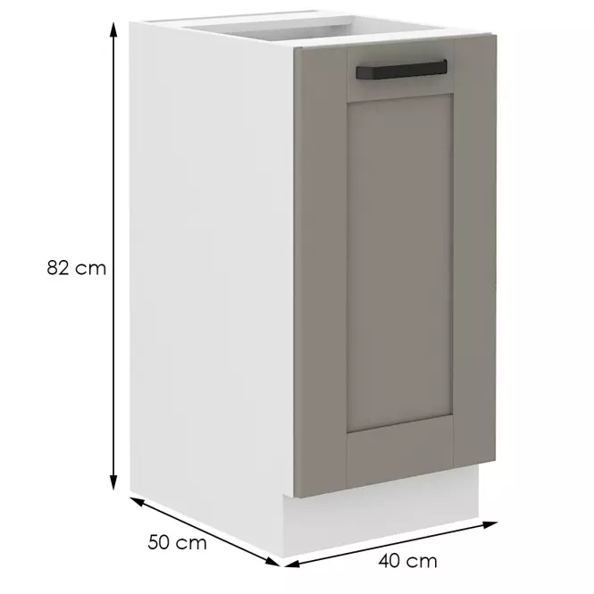 Konyhaszekrény Luna claygrey/fehér 40D 1F BB