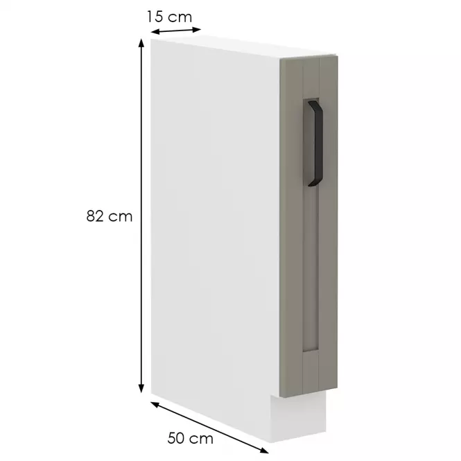 Konyhaszekrény Luna claygrey/fehér 15D Cargo BB