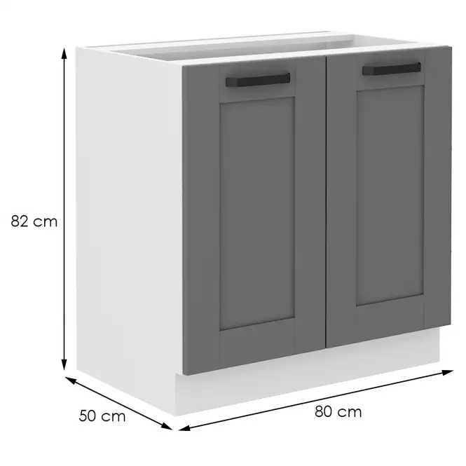Konyhaszekrény Luna dustgrey/fehér 80D 2F BB