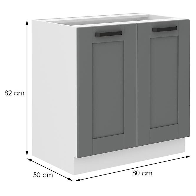 Konyhaszekrény Luna dustgrey/fehér 80D 2F BB