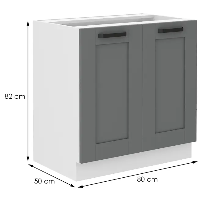 Konyhaszekrény Luna dustgrey/fehér 80D 2F BB,2