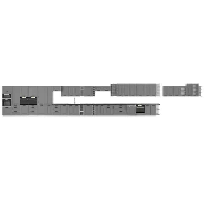Konyhaszekrény Luna dustgrey/fehér 60D 3S BB,9