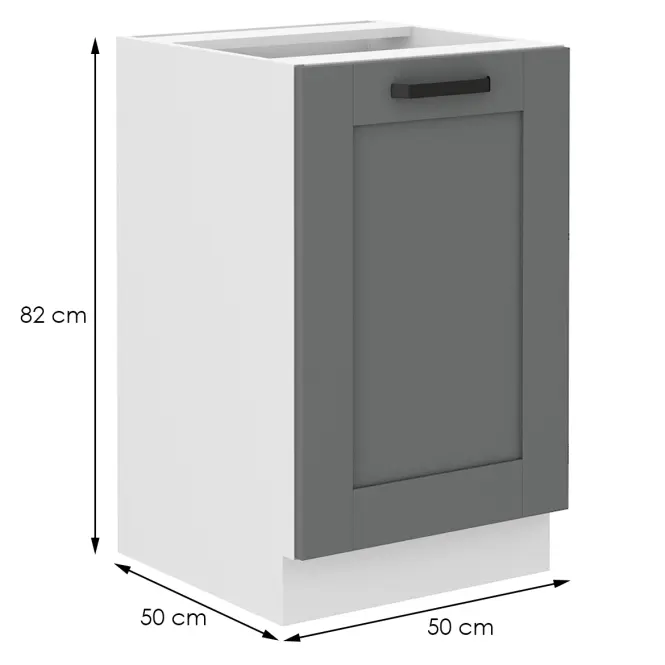 Konyhaszekrény Luna dustgrey/fehér 50ZL 1F BB,2
