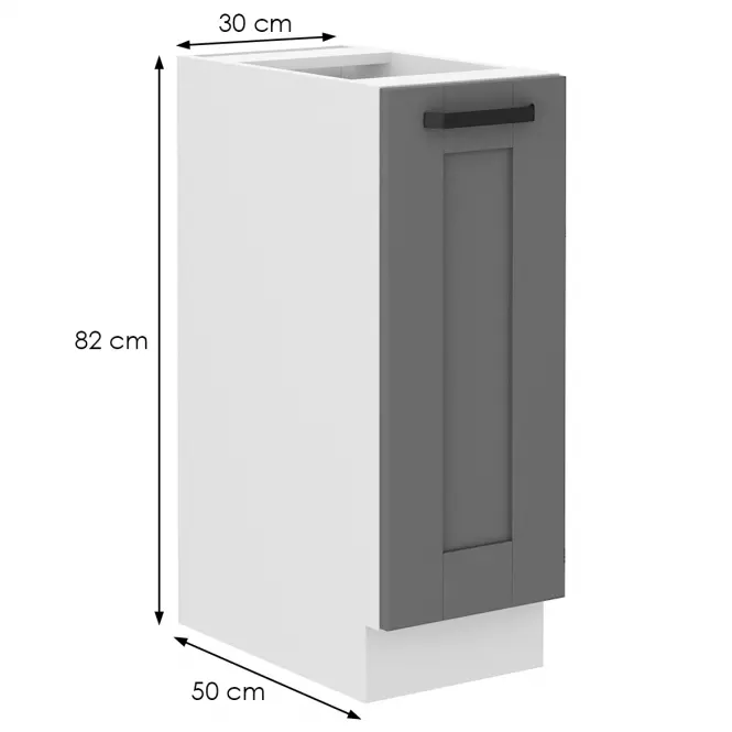Konyhaszekrény Luna dustgrey/fehér 30D Cargo BB
