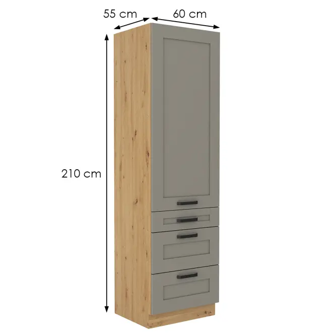 Konyhaszekrény Luna claygrey/artisan 60DKS-210 3S 1F,2