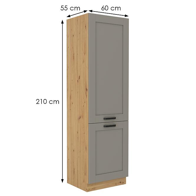 Konyhaszekrény Luna claygrey/artisan 60LO-210 2F,2