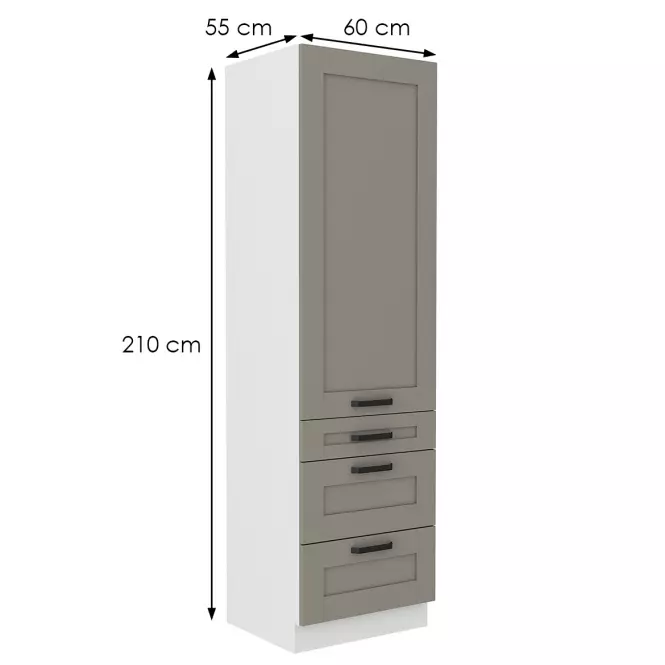 Konyhaszekrény Luna claygrey/fehér 60DKS-210 3S 1F