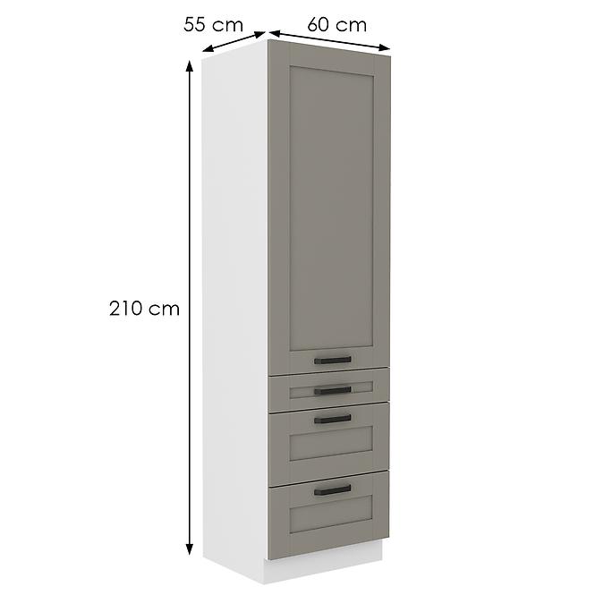 Konyhaszekrény Luna claygrey/fehér 60DKS-210 3S 1F